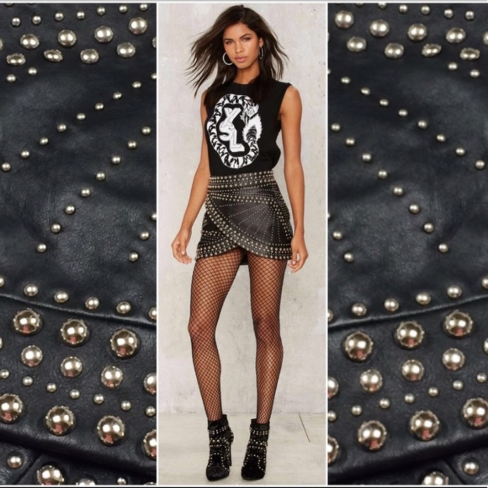 [HOLD] Black Never Gonna Give You Up Leather Skirt - Picture 3 of 6